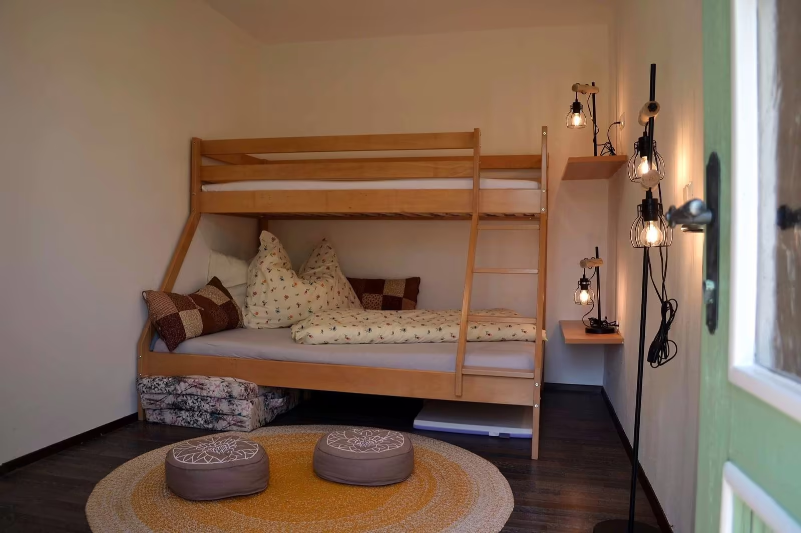 Teen room with wooden bunk bed